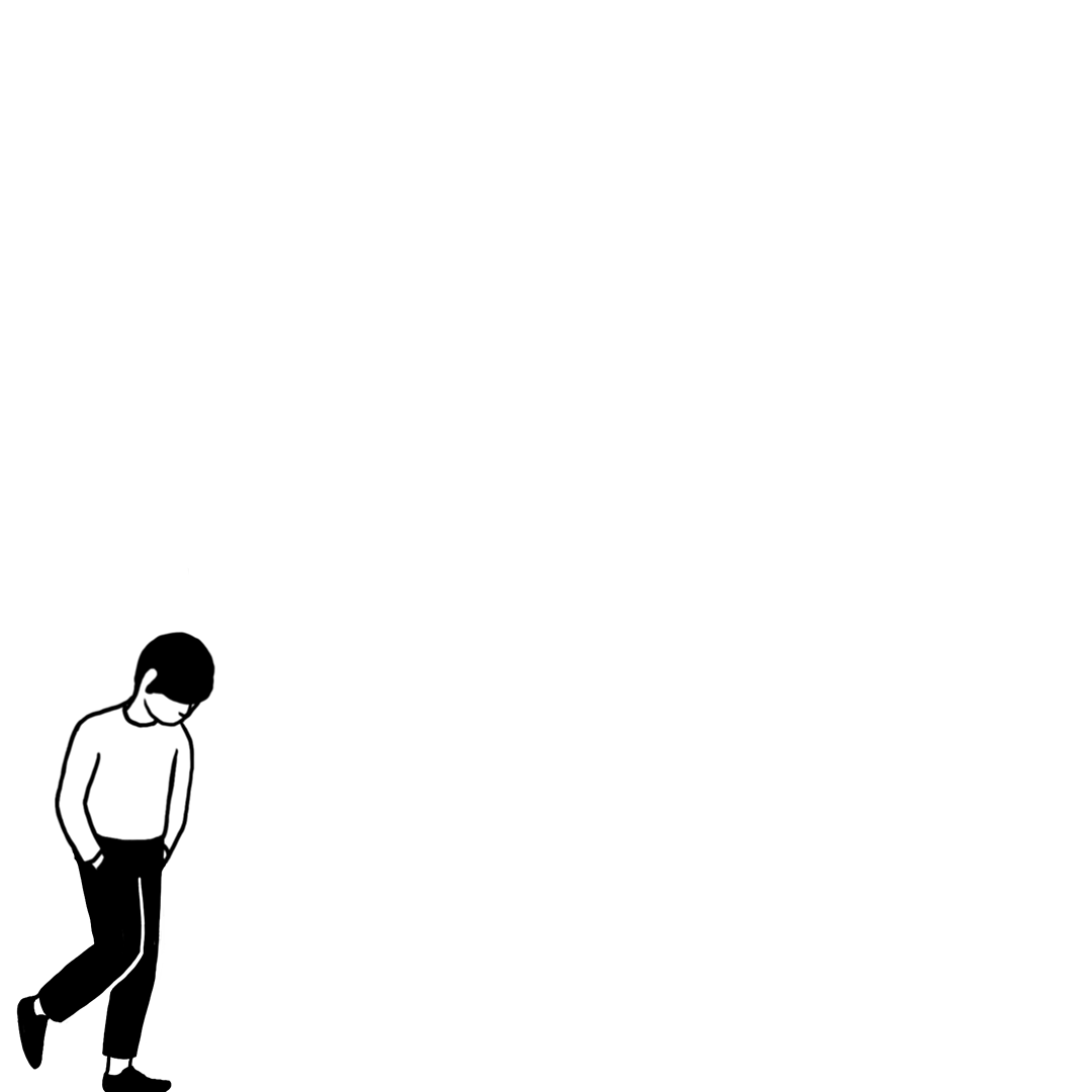 Black and white looping illustration