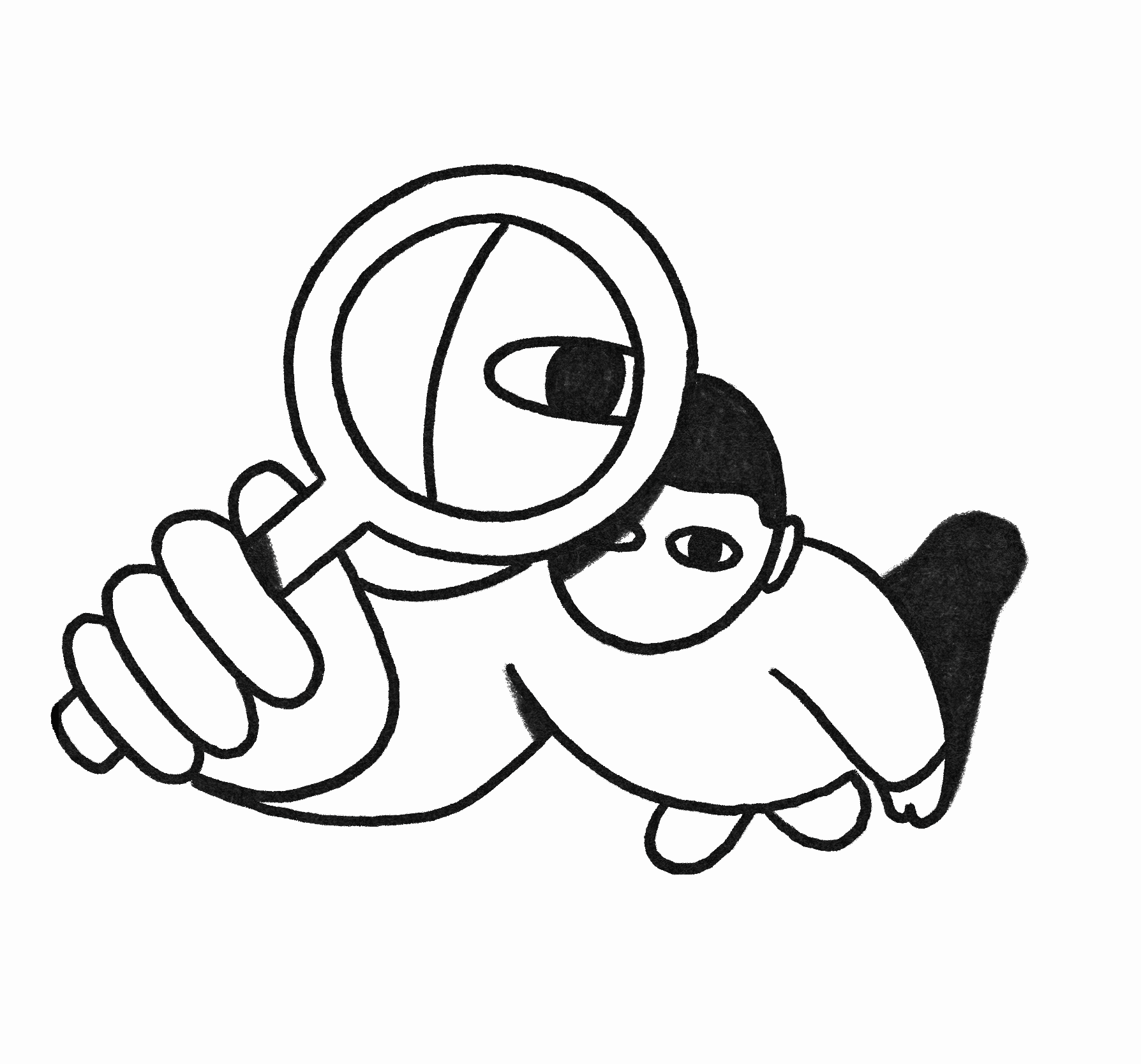 Animated black and white artwork